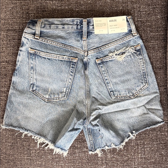 Agolde Riley Short High Rise Slim Leg in Outsider Size 24 - Picture 2 of 3